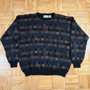 Vintage Farah Acrylic Geometric Pattern Sweater
